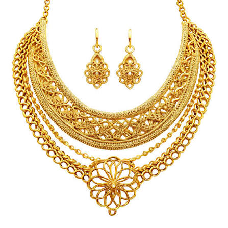 Woman style neckless pure gold view 3